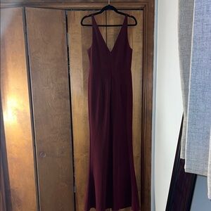 Lulu's Red Sleeveless V-Neck Maxi Gown for Weddings